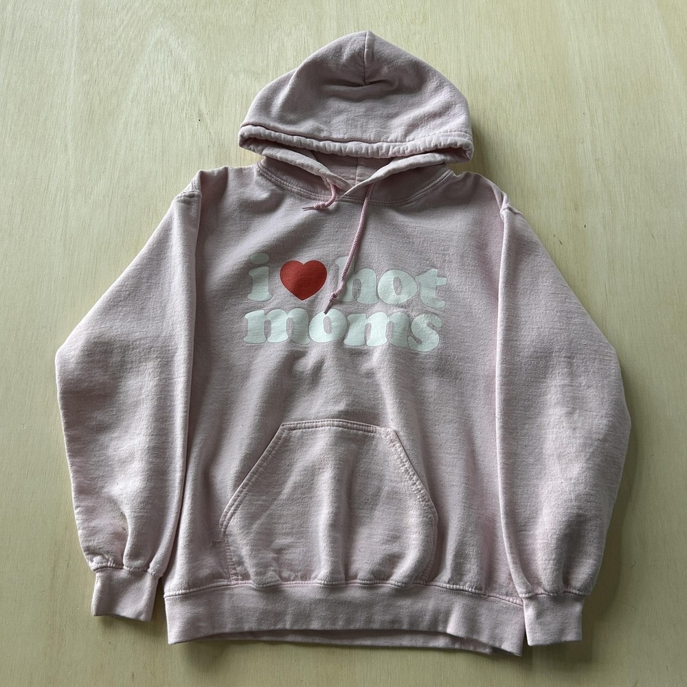Danny Duncan Hoodie Mens Small Pink Fleece Pullover I Heart Hot Moms Graphic